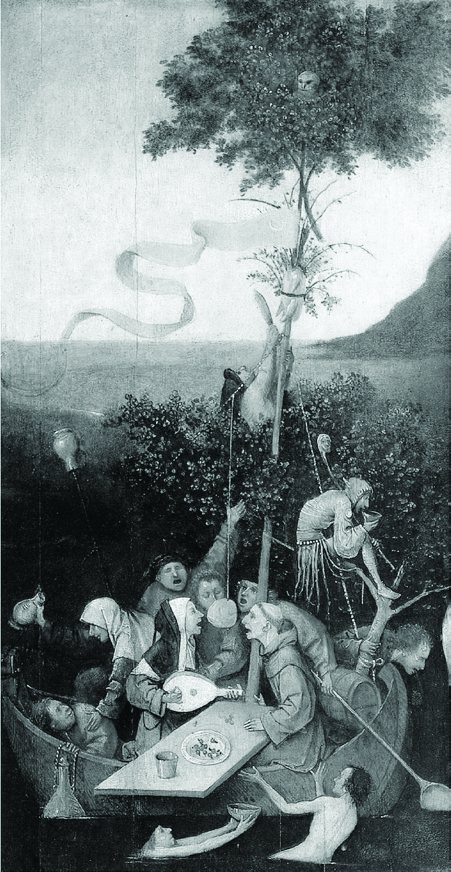 图1：希罗尼穆斯·博斯，《愚人船》（1490–1500年）